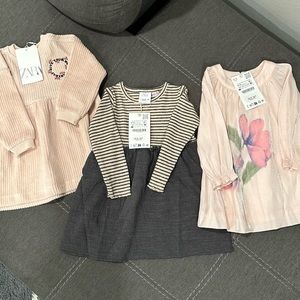 NWT Zara baby girl dresses 3pc bundle 9-12 mon